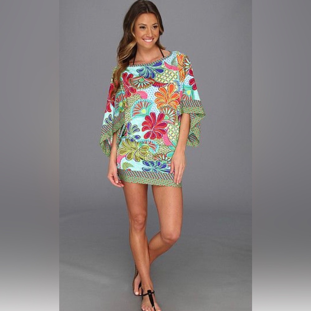 Trina Turk Zanzibar Tunic Swim Dress. Swim Cover. Size Small